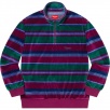 Thumbnail for Stripe Velour Half Zip Pullover