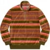 Thumbnail for Stripe Velour Half Zip Pullover