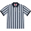 Thumbnail for Open Knit Stripe Zip Polo