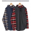 Thumbnail Hooded Plaid Denim Shirt