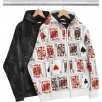 Thumbnail Court Cards Hooded Leather Jacket