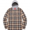 Thumbnail for Hooded Plaid Half Zip Shirt