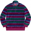 Thumbnail for Stripe Velour Half Zip Pullover