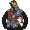 Thumbnail Patchwork Zip Up Hooded Sweatshirt