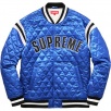 Thumbnail for Quilted Satin Varsity Jacket