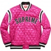 Thumbnail for Quilted Satin Varsity Jacket