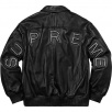 Thumbnail for Studded Arc Logo Leather Jacket