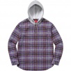 Thumbnail for Hooded Plaid Flannel Shirt