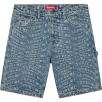 Thumbnail for Warp Jacquard Logos Denim Painter Short