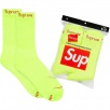 Thumbnail for Supreme Hanes Crew Socks (4 Pack - Fluorescent Yellow)