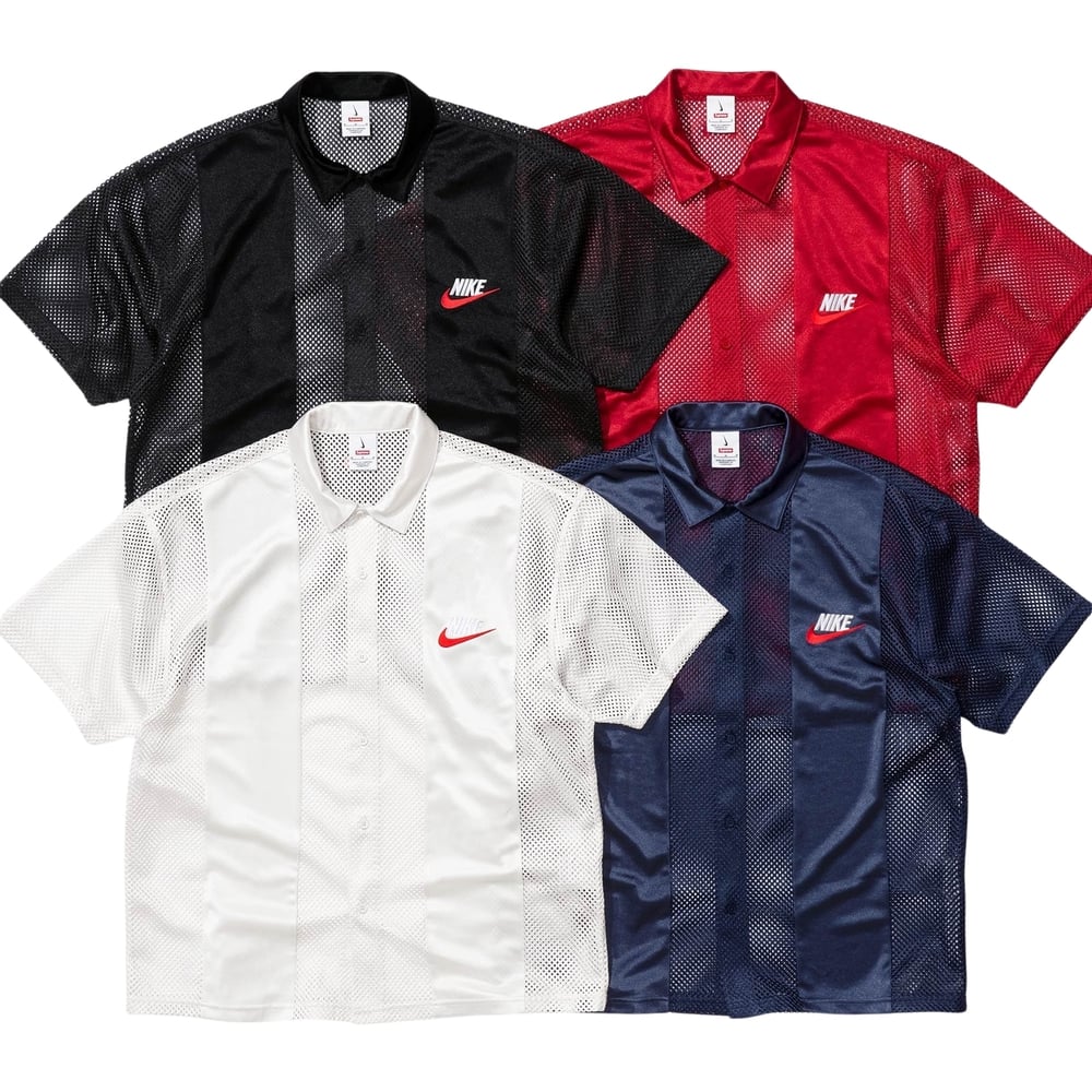 Details on Supreme Nike Mesh S S Shirt from spring summer
                                            2024 (Price is $128)