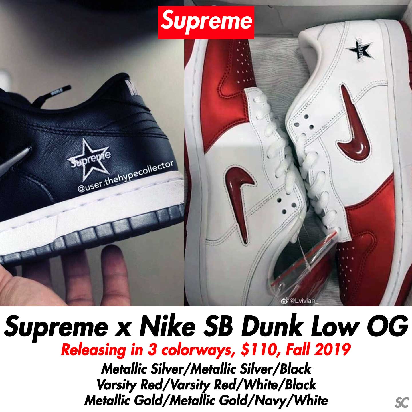 supreme dunk silver