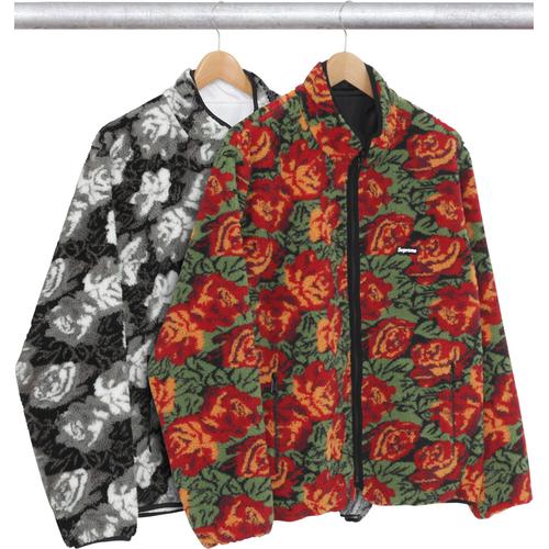 Supreme Roses Sherpa Fleece Reversible Jacket for fall winter 16 season