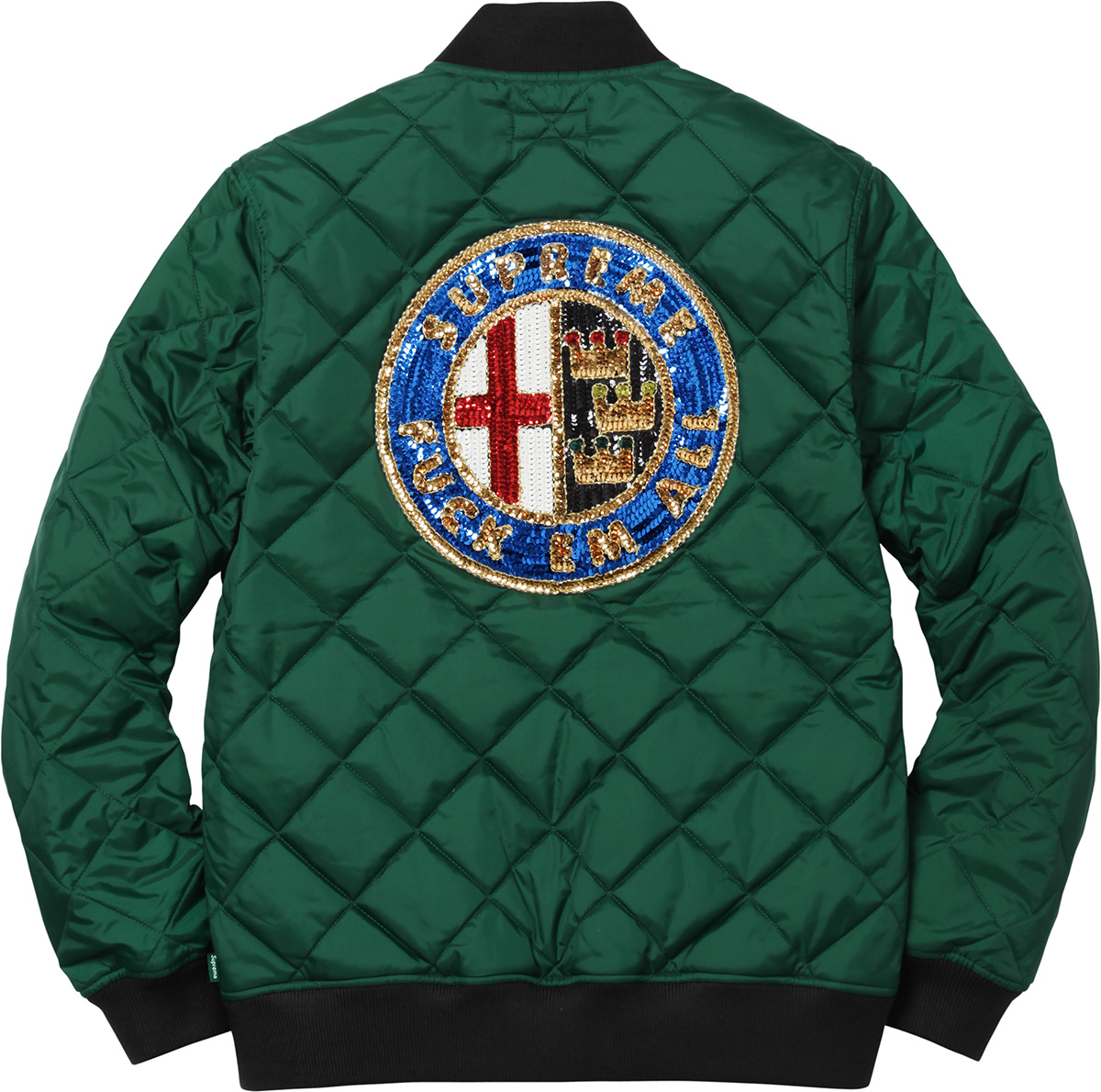 Sequin Patch Quilted Bomber - Supreme Community