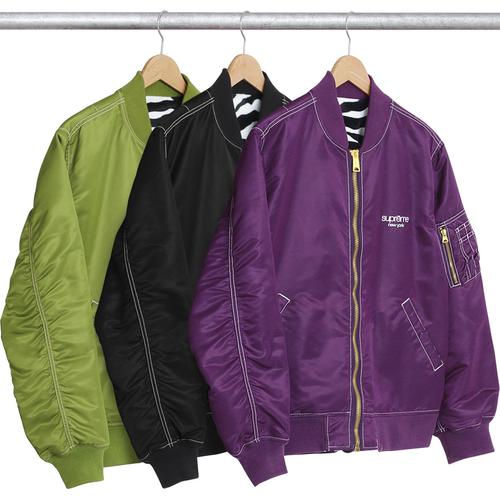 Supreme Contrast Stitch Reversible MA-1 Jacket releasing on Week 1 for spring summer 2017