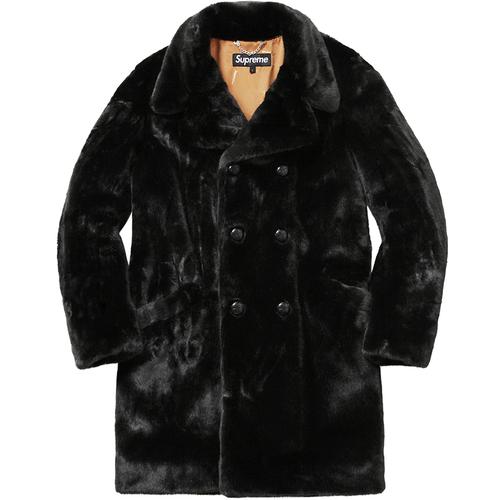 Supreme Faux Fur Double-Breasted Coat for fall winter 16 season