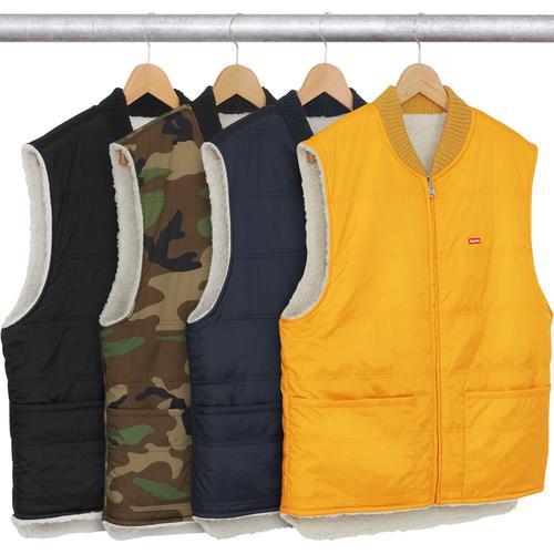 Supreme Sherpa Fleece Reversible Work Vest for fall winter 16 season