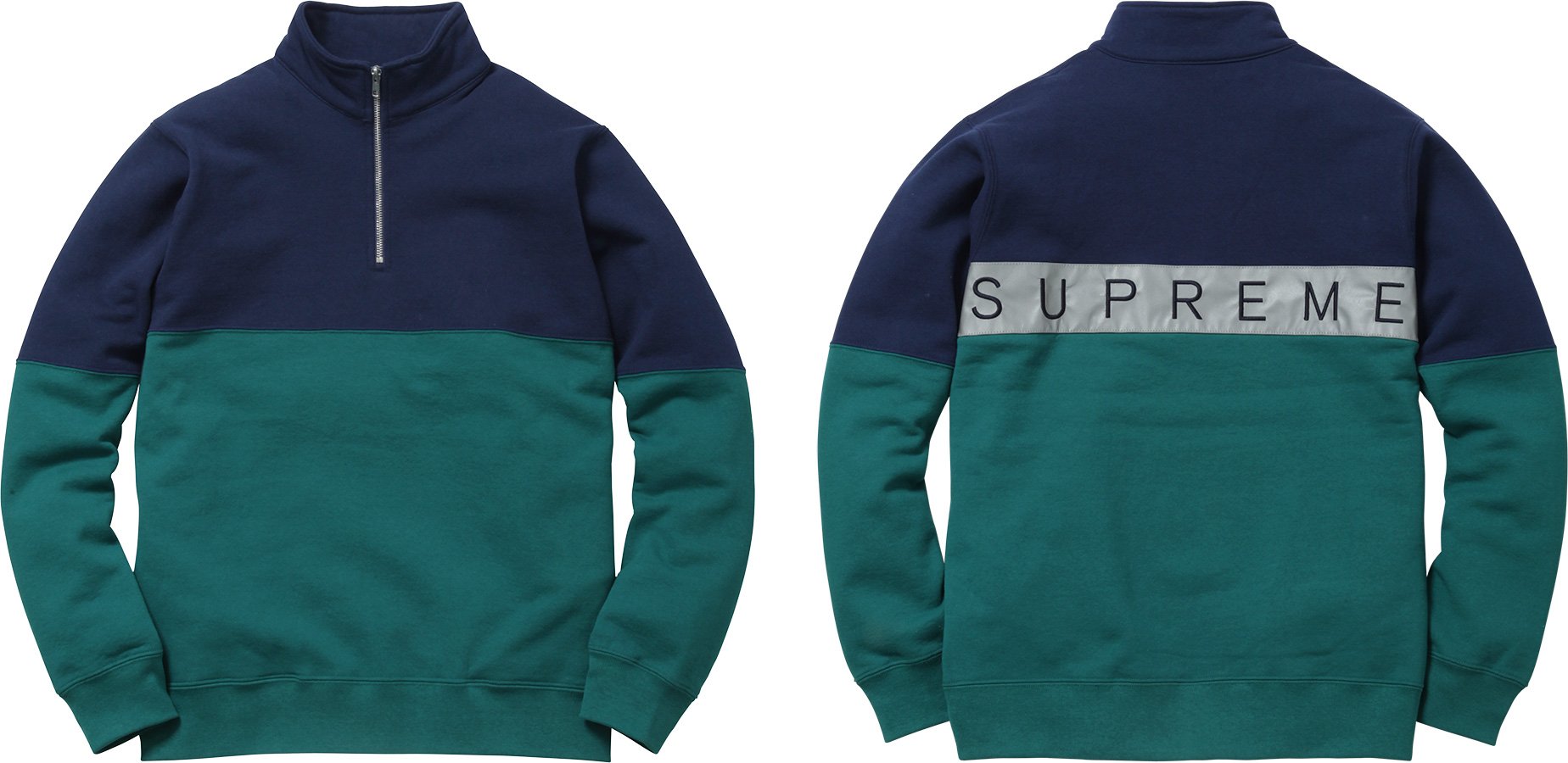 2-Tone 3M Reflective Half Zip Sweat - spring summer 2016 - Supreme