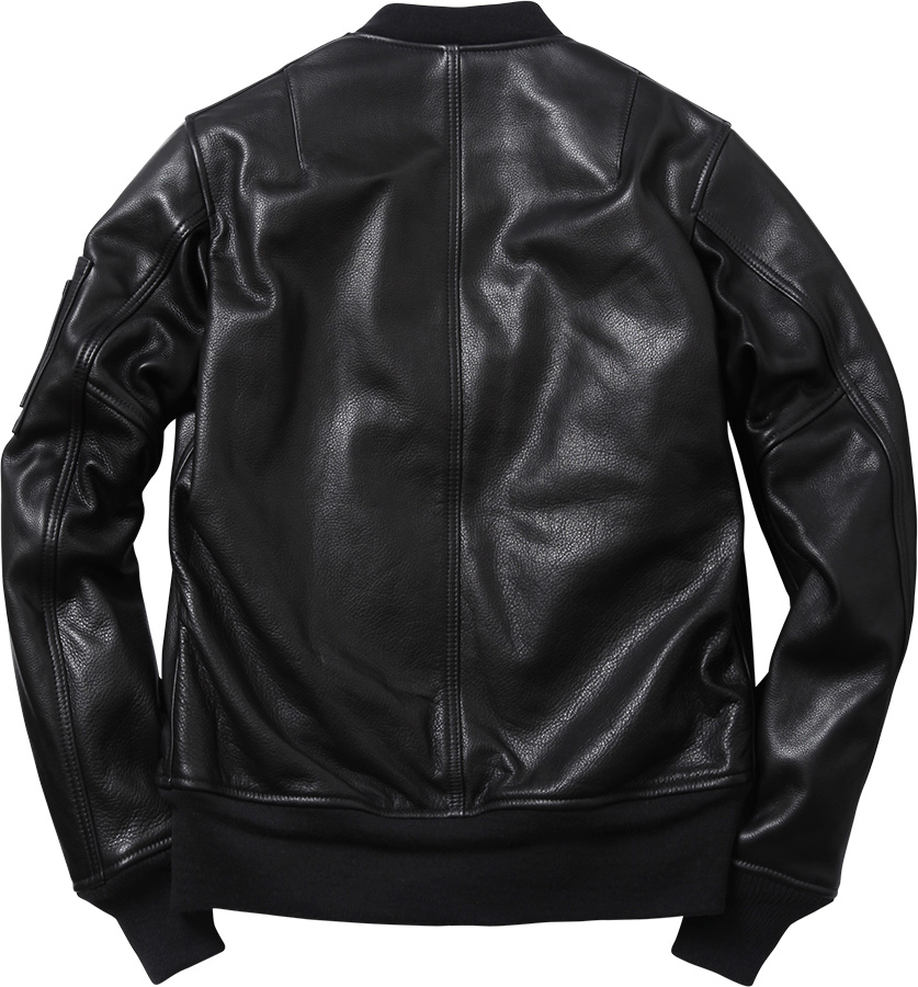 Supreme Schott NYC Leather MA-1 Bomber Jacket Black Size Medium