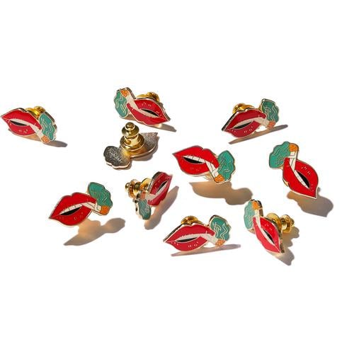 Supreme Smoking Lips Pin for spring summer 16 season