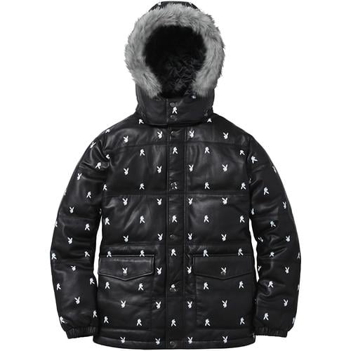 Supreme Supreme Playboy© Leather Puffy Jacket for fall winter 15 season