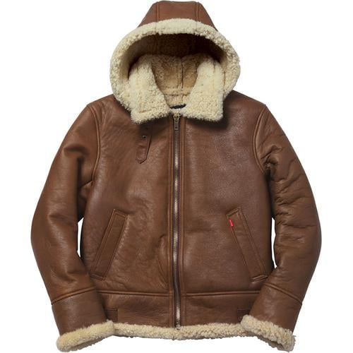 Details on Supreme Schott B-3 Shearling Jacket from fall winter
                                            2014