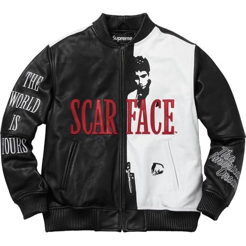 Supreme Scarface™ Embroidered Leather Jacket released during fall winter 17 season
