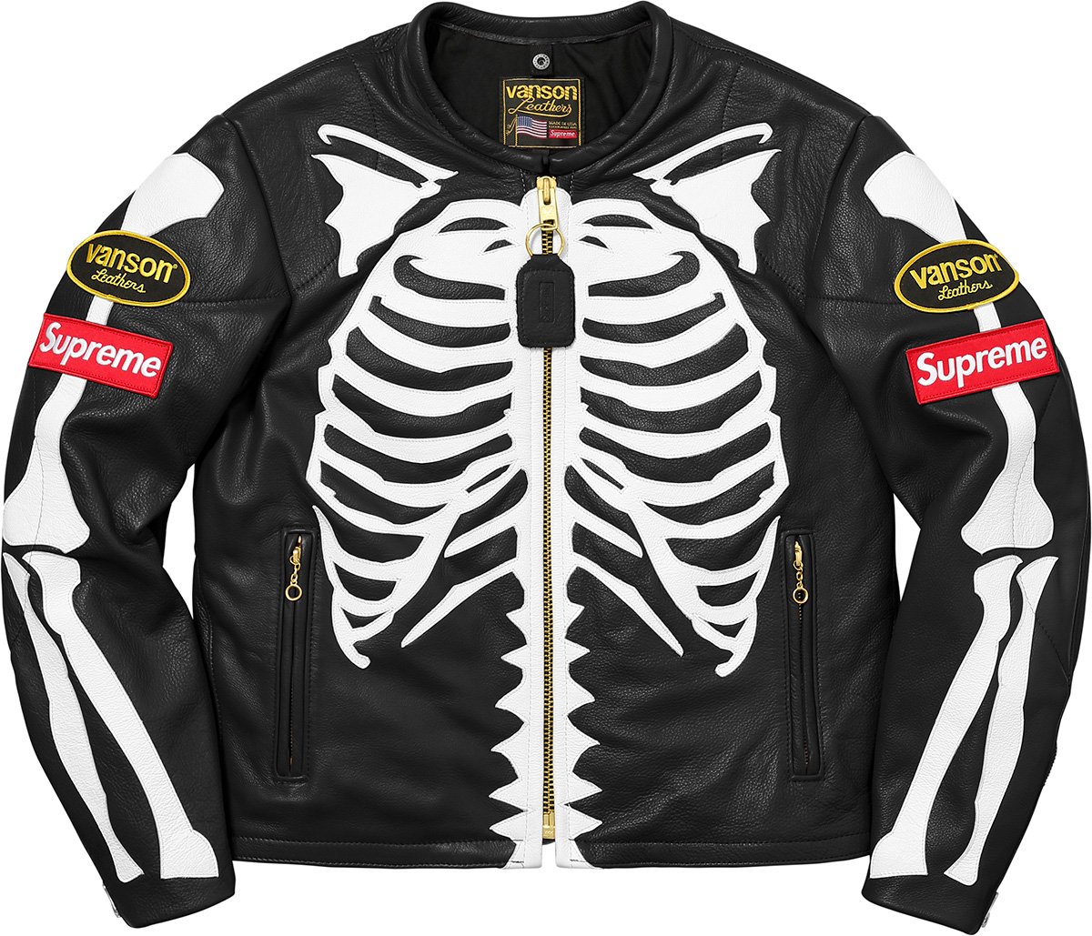 supreme red skeleton jacket