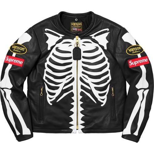 Details on Supreme Vanson Leather Bones Jacket from fall winter 2017 (Price is $1388)
