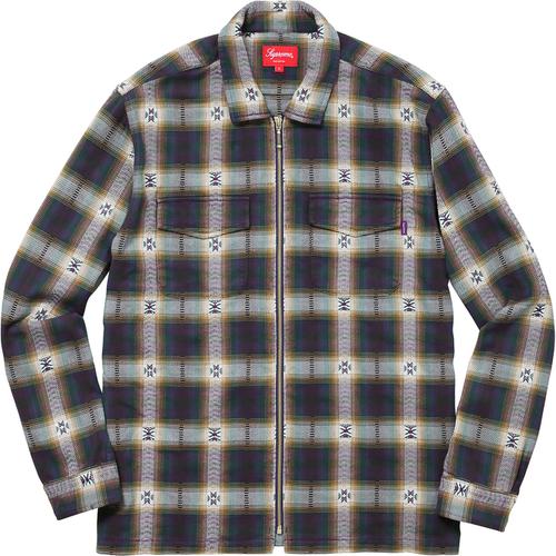 Details on Plaid Flannel Zip Up Shirt None from fall winter
                                                    2017 (Price is $128)