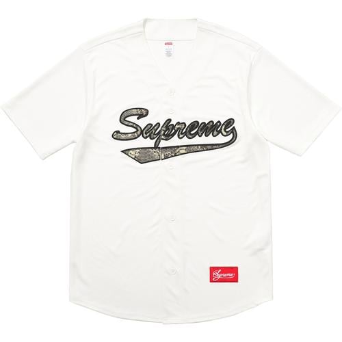 Details on Snake Script Logo Baseball Jersey None from fall winter
                                                    2017 (Price is $128)