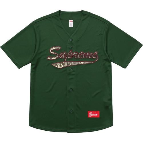 Details on Snake Script Logo Baseball Jersey None from fall winter
                                                    2017 (Price is $128)