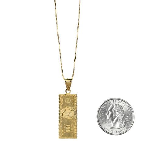 Details on 100 Dollar Bill Gold Pendant None from fall winter 2017 (Price is $328)