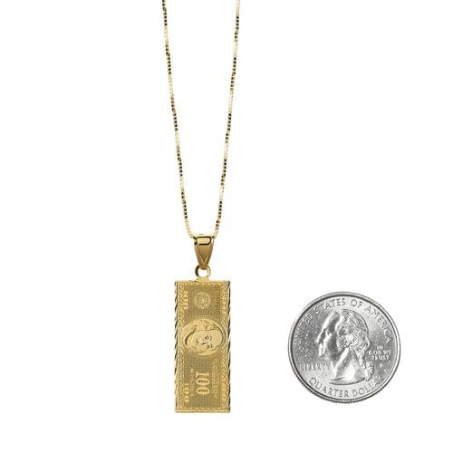 Details on 100 Dollar Bill Gold Pendant None from fall winter
                                                    2017 (Price is $328)