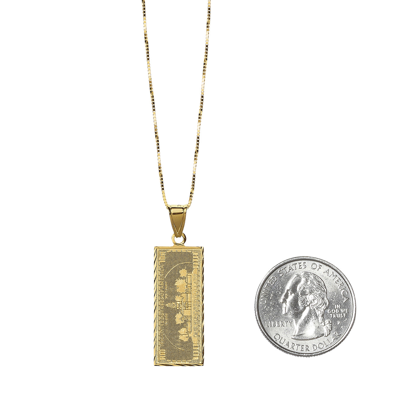 100 Dollar Bill Gold Pendant - Supreme Community