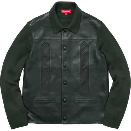 Supreme Leather Front Polo Sweater (FW17) - $398
