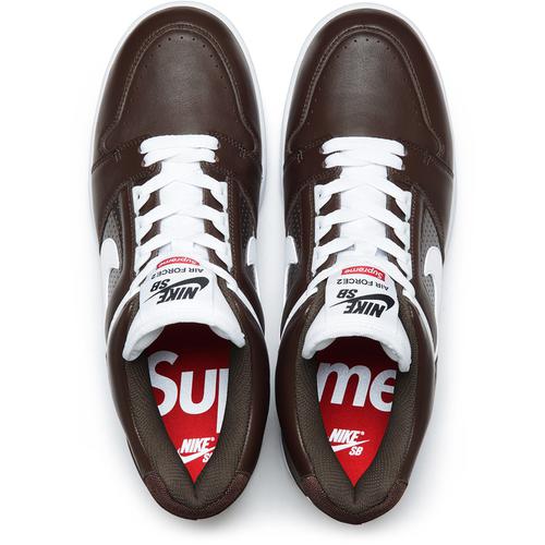 Details on Supreme Nike SB Air Force 2 None from fall winter 2017 (Price is $98)