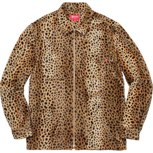 Details on Cheetah Pile Zip Up Shirt None from fall winter 2017