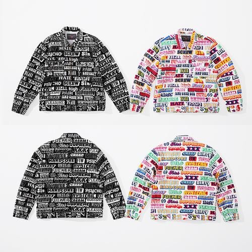 Details on Supreme HYSTERIC GLAMOUR Text Work Jacket from fall winter
                                            2017 (Price is $298)