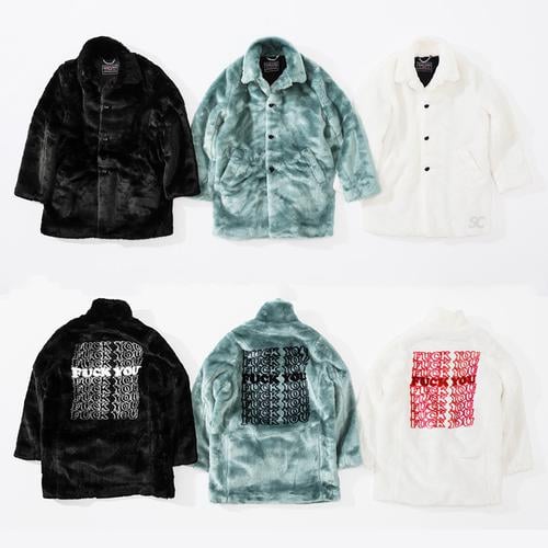 Supreme Supreme HYSTERIC GLAMOUR Fuck You Faux Fur Coat released during fall winter 17 season