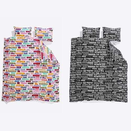 Details on Supreme HYSTERIC GLAMOUR Text Duvet + Pillow Set from fall winter
                                            2017 (Price is $398)
