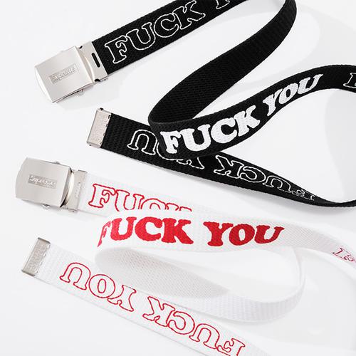 Details on Supreme HYSTERIC GLAMOUR Fuck You Belt from fall winter 2017 (Price is $48)