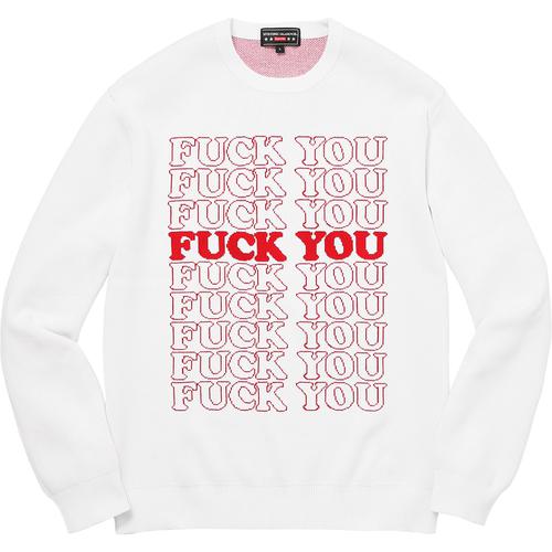 Details on Supreme HYSTERIC GLAMOUR Fuck You Sweater None from fall winter
                                                    2017 (Price is $158)