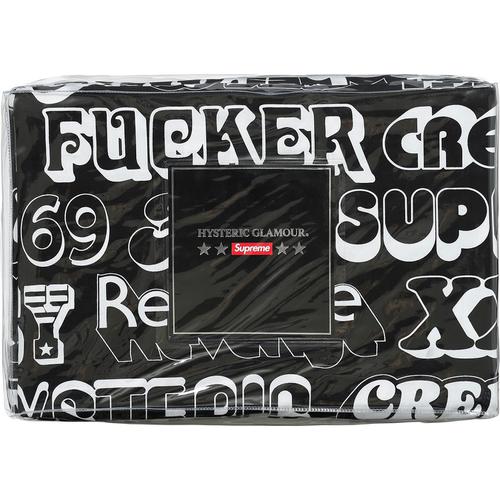 Details on Supreme HYSTERIC GLAMOUR Text Duvet + Pillow Set None from fall winter
                                                    2017 (Price is $398)