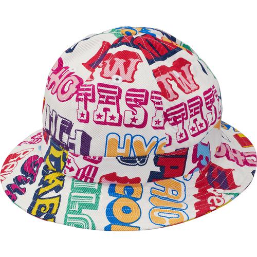 Details on Supreme HYSTERIC GLAMOUR Text Bell Hat None from fall winter 2017 (Price is $54)