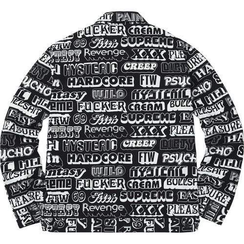 Details on Supreme HYSTERIC GLAMOUR Text Work Jacket None from fall winter 2017 (Price is $298)