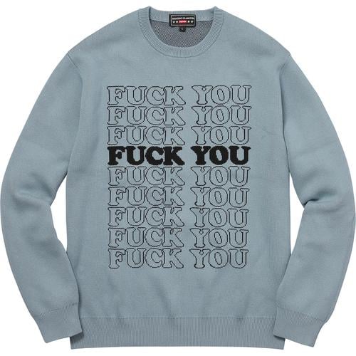 Details on Supreme HYSTERIC GLAMOUR Fuck You Sweater None from fall winter
                                                    2017 (Price is $158)