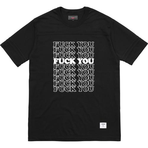Details on Supreme HYSTERIC GLAMOUR Fuck You Football Tee None from fall winter 2017 (Price is $88)