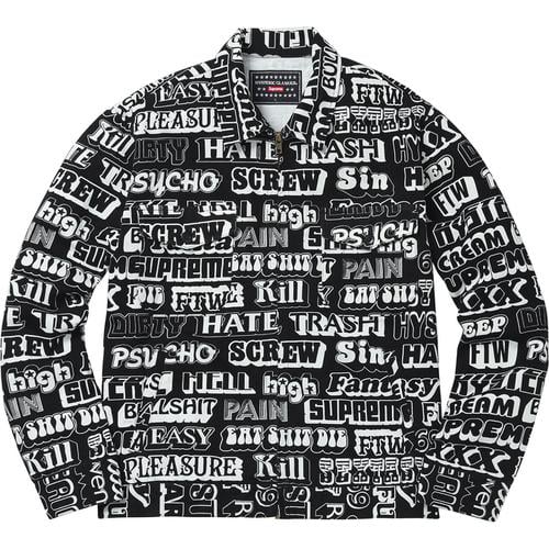 Details on Supreme HYSTERIC GLAMOUR Text Work Jacket None from fall winter
                                                    2017 (Price is $298)