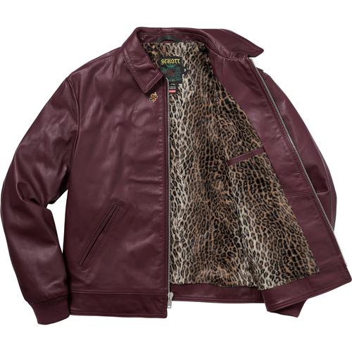 Details on Supreme Schott Leopard Lined Leather Work Jacket None from fall winter 2017 (Price is $668)